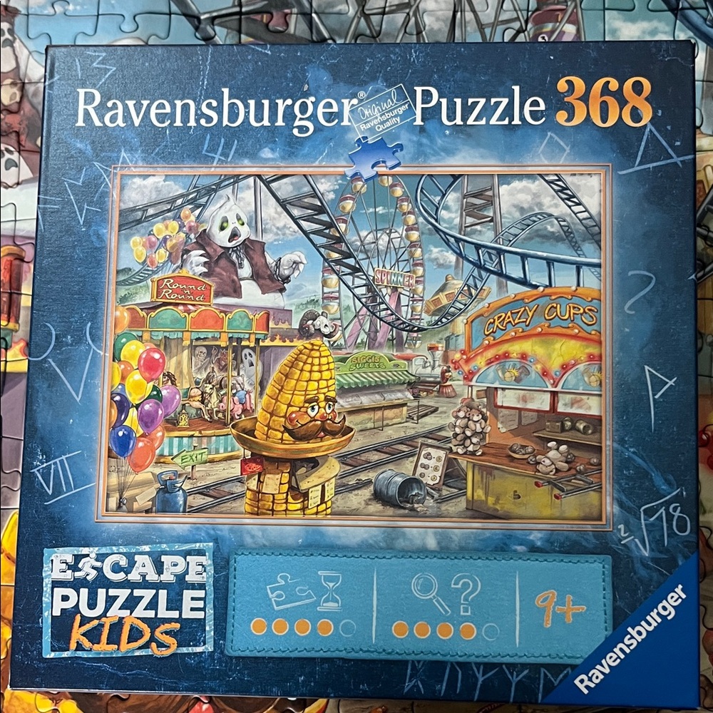 🧩 368 piece Ravensburger Escape Puzzle Kids “Amusement Park Plight”. Complete.